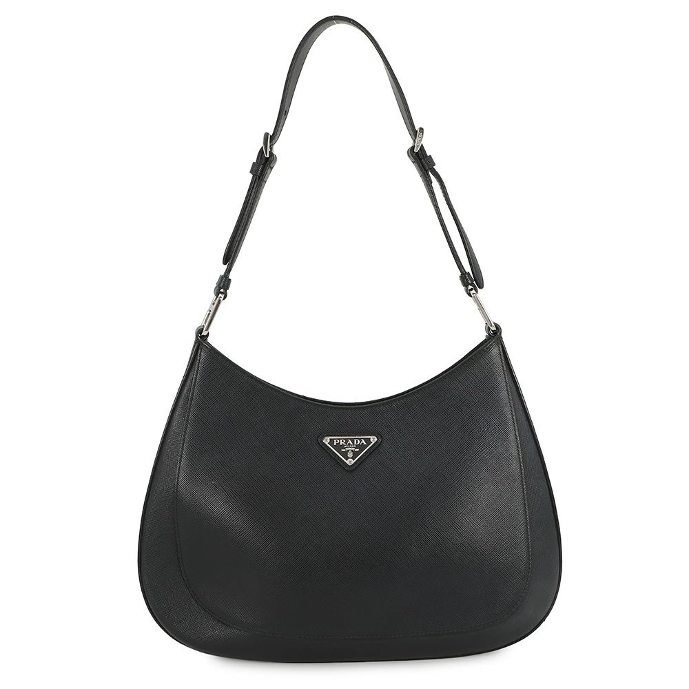 Prada Shoulder Bag Cleo Saffiano Leather One Black